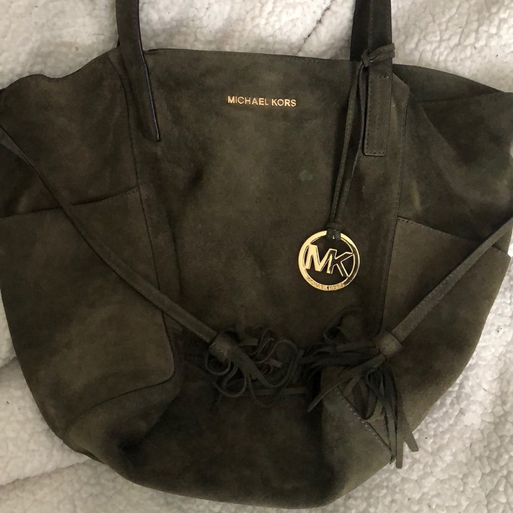Michael Kors olive suede bag